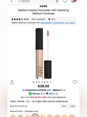 NARS Radiant Creamy Concealer - Vanilla L2
